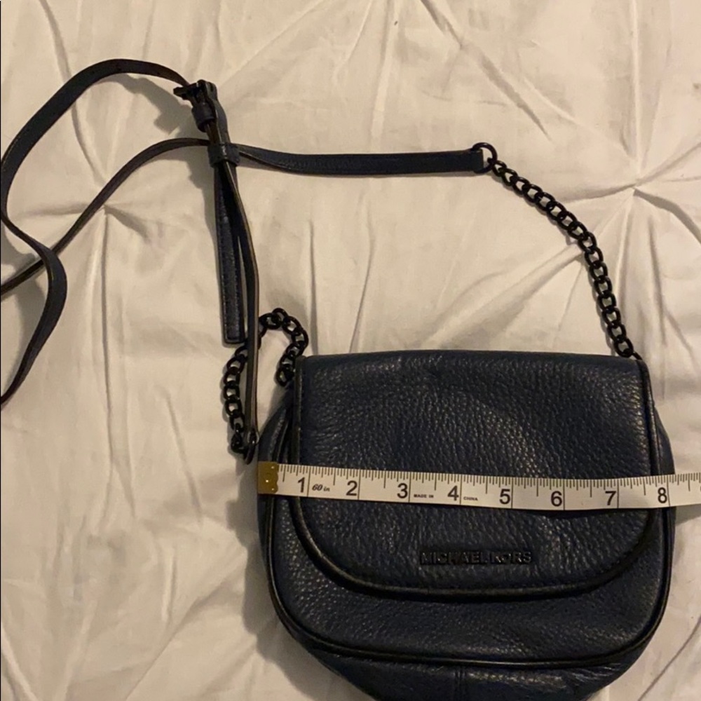 New Michael Kors navy pebbled leather purse